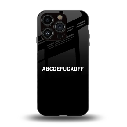 ABCDEFUCKOFF Black back phone cover | glass case for iphone 15 pro