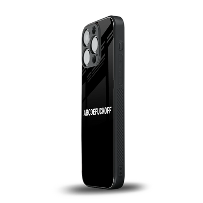 ABCDEFUCKOFF Black iphone 15 pro mobile cover | shockproof glass phone case