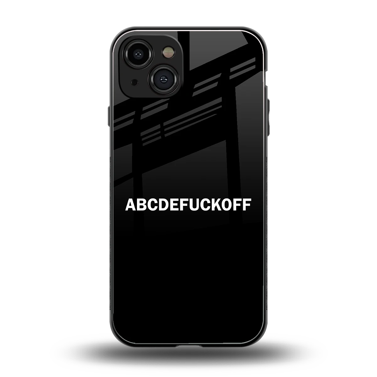 ABCDEFUCKOFF Black back phone cover | glass case for iphone 15