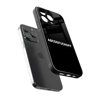 ABCDEFUCKOFF Black sleek iphone 16 pro max cover with tempered glass back and TPU edges