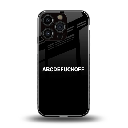 ABCDEFUCKOFF Black back phone cover | glass case for iphone 16 pro