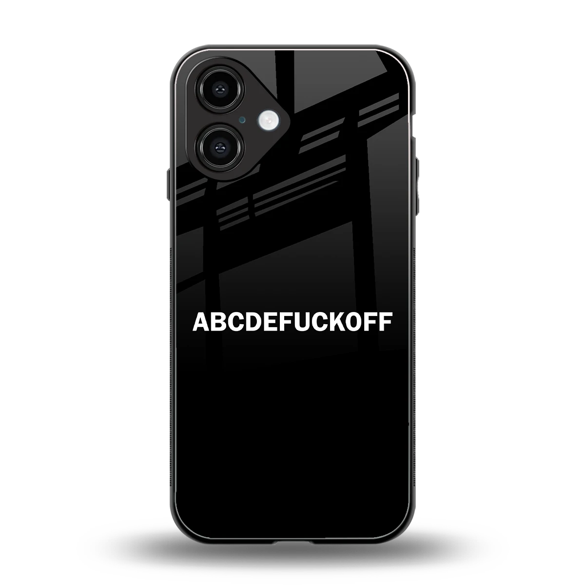 ABCDEFUCKOFF Black back phone cover | glass case for iphone 16