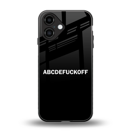 ABCDEFUCKOFF Black back phone cover | glass case for iphone 16