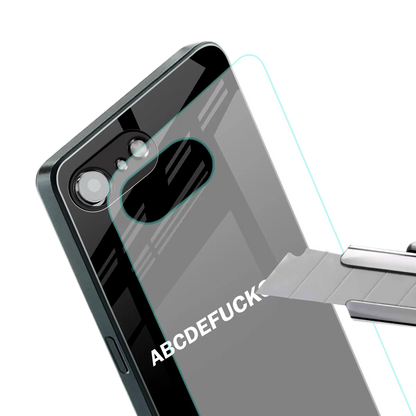 ABCDEFUCKOFF Black stylish phone case for iphone 17e | glossy glass and slim fit
