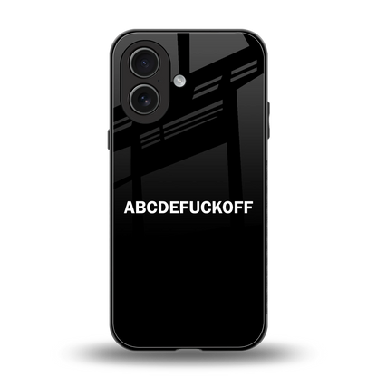 ABCDEFUCKOFF Black back phone cover | glass case for iphone 17