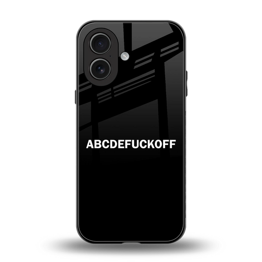 ABCDEFUCKOFF Black back phone cover | glass case for iphone 17
