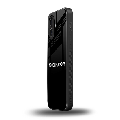 ABCDEFUCKOFF Black iphone 17 mobile cover | shockproof glass phone case
