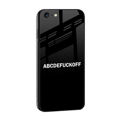 ABCDEFUCKOFF Black sleek iphone 6s plus cover with tempered glass back and TPU edges
