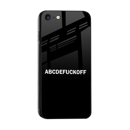 ABCDEFUCKOFF Black sleek iphone 7 cover with tempered glass back and TPU edges