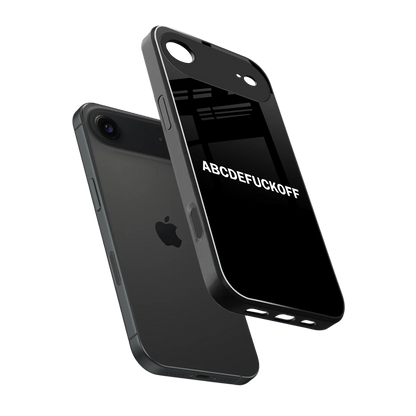 ABCDEFUCKOFF Black sleek iphone air cover with tempered glass back and TPU edges