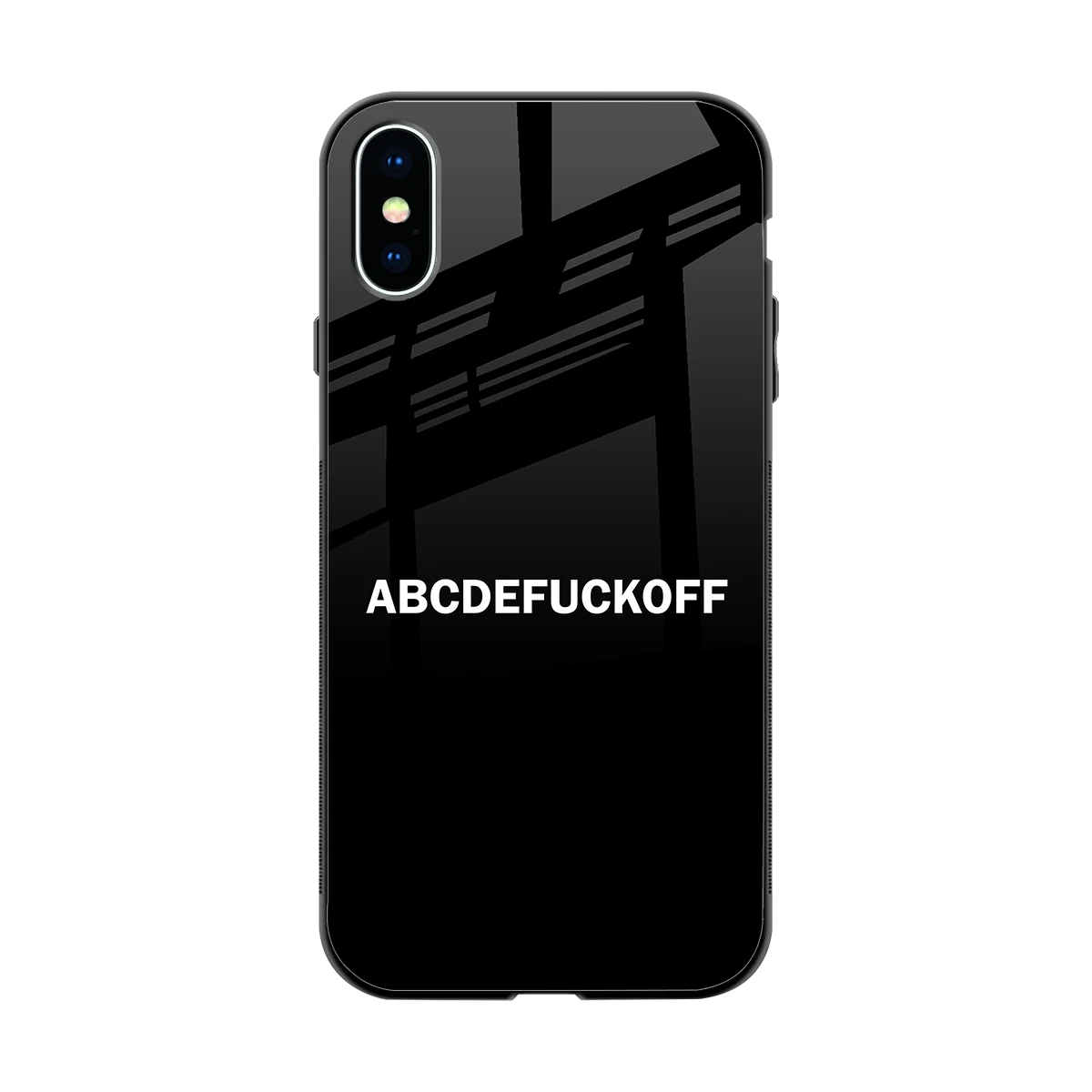 ABCDEFUCKOFF Black back phone cover | glass case for iphone x