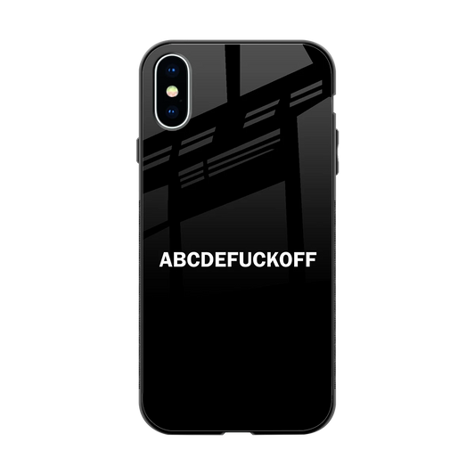 ABCDEFUCKOFF Black back phone cover | glass case for iphone x