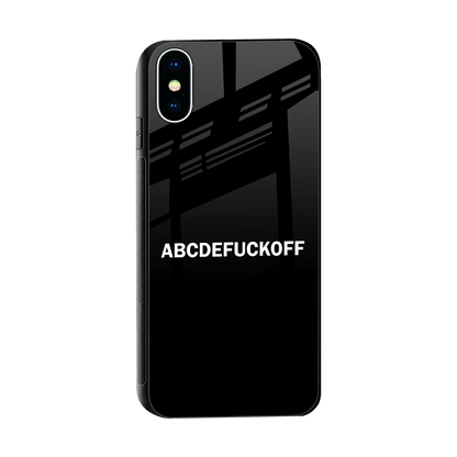 ABCDEFUCKOFF Black sleek iphone x cover with tempered glass back and TPU edges