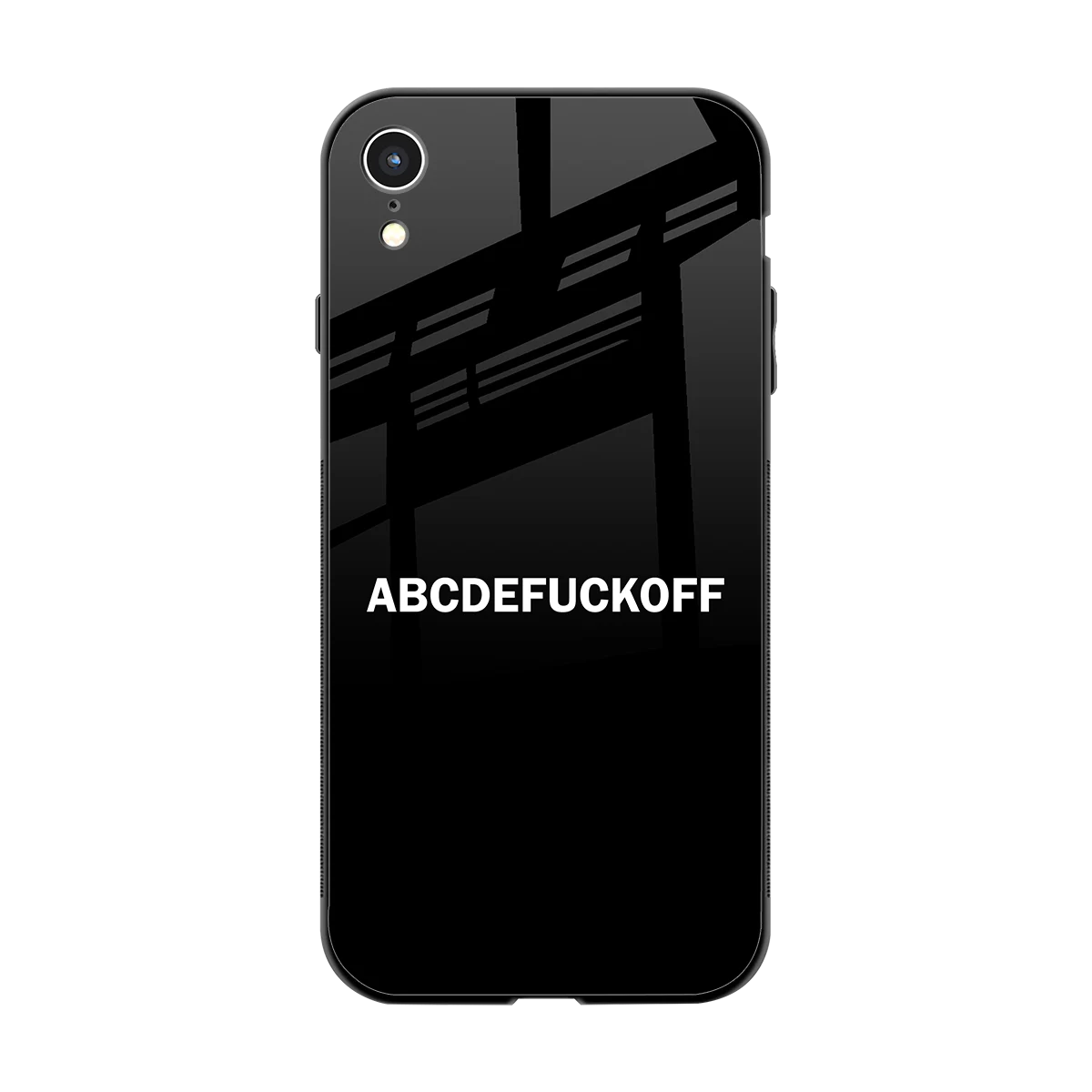 ABCDEFUCKOFF Black back phone cover | glass case for iphone xr
