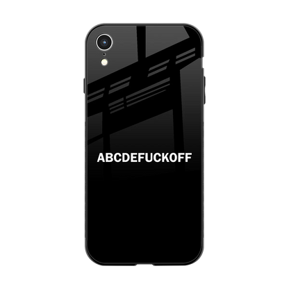 ABCDEFUCKOFF Black back phone cover | glass case for iphone xr