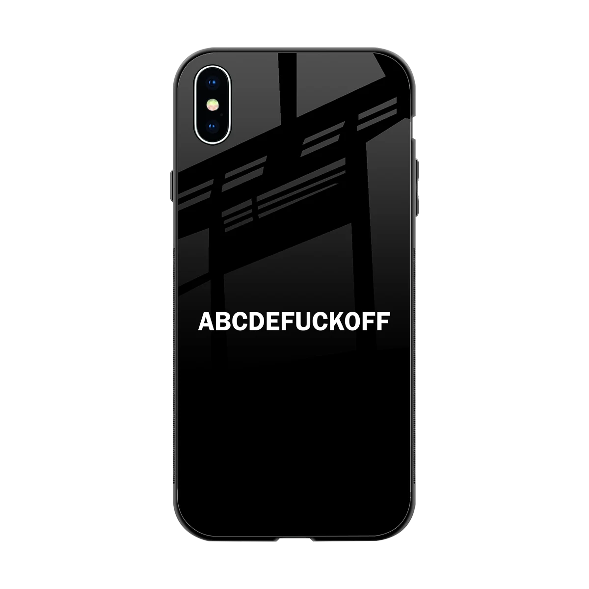 ABCDEFUCKOFF Black back phone cover | glass case for iphone xs max