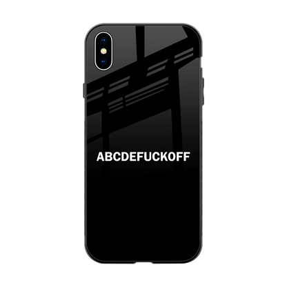 ABCDEFUCKOFF Black back phone cover | glass case for iphone xs max