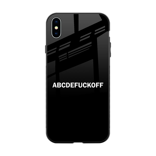 ABCDEFUCKOFF Black back phone cover | glass case for iphone xs max
