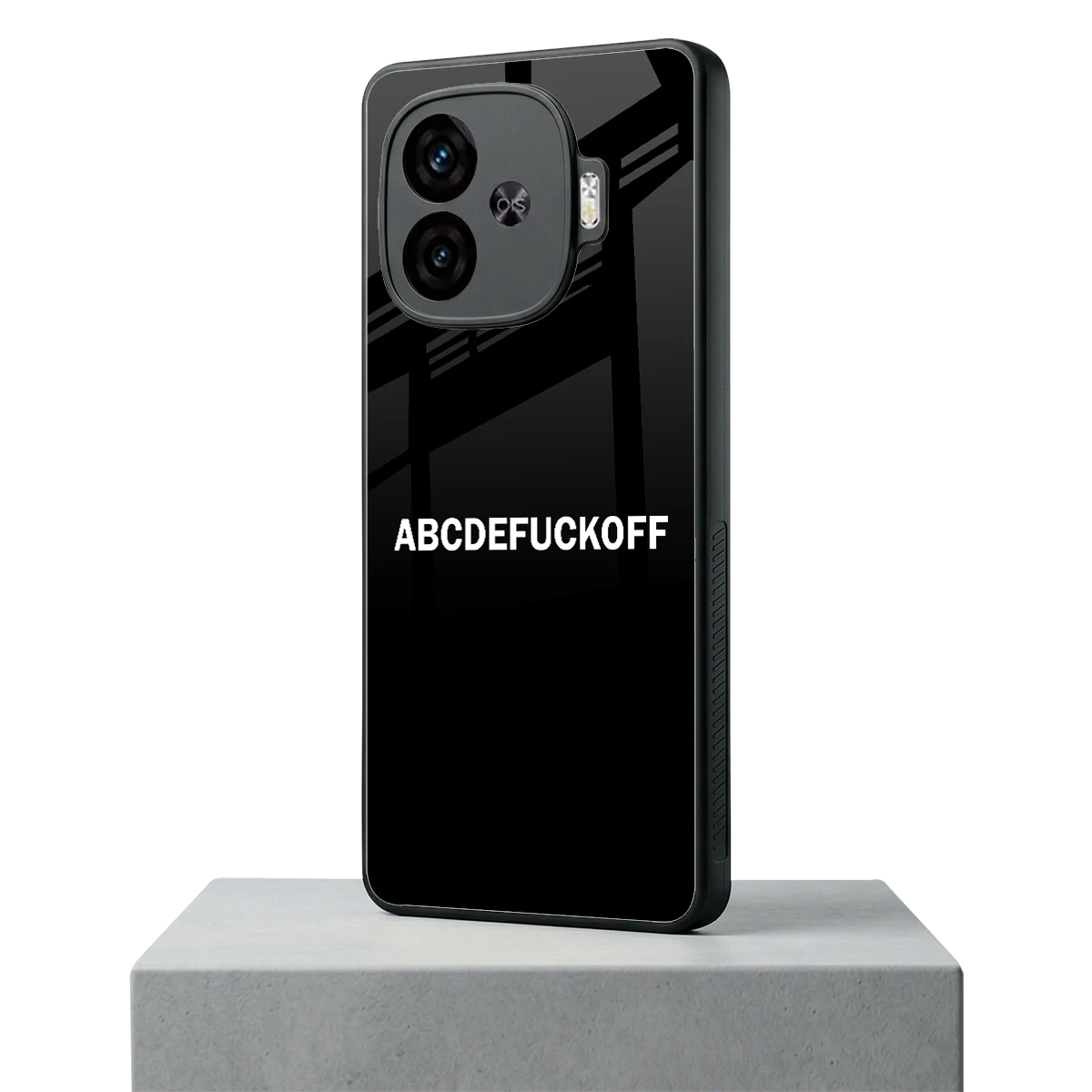 ABCDEFUCKOFF Black iqoo neo 10r 5g mobile cover | shockproof glass phone case