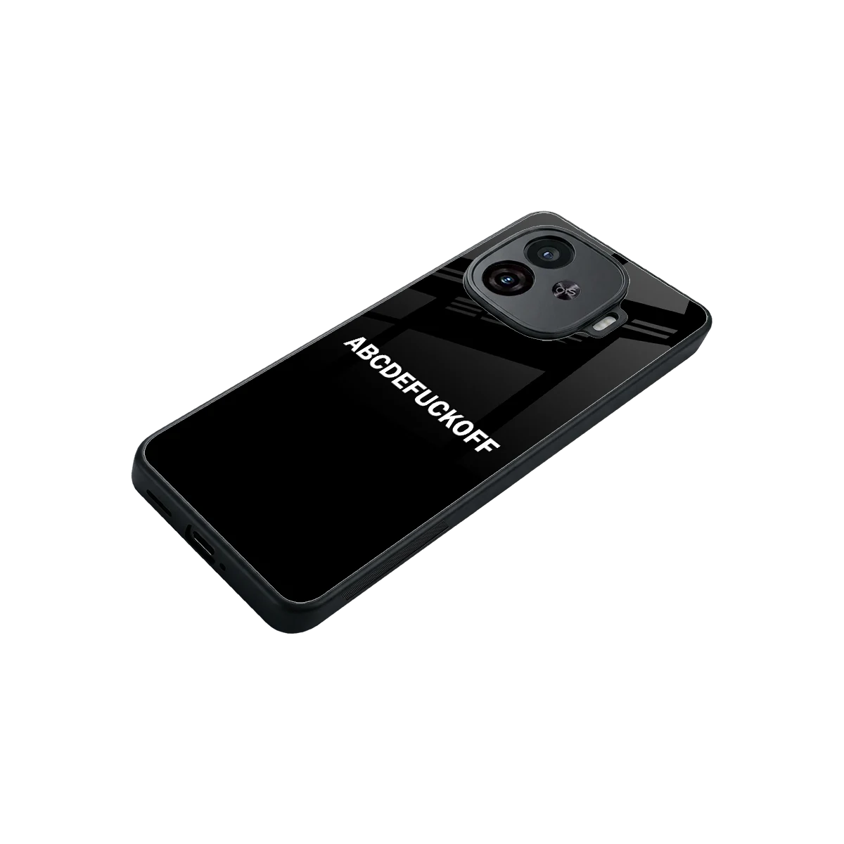 ABCDEFUCKOFF Black stylish phone case for iqoo neo 10r 5g | glossy glass and slim fit