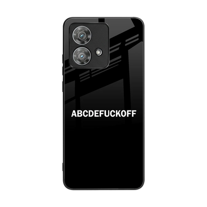 ABCDEFUCKOFF Black back phone cover | glass case for motorola edge 40 neo 5g