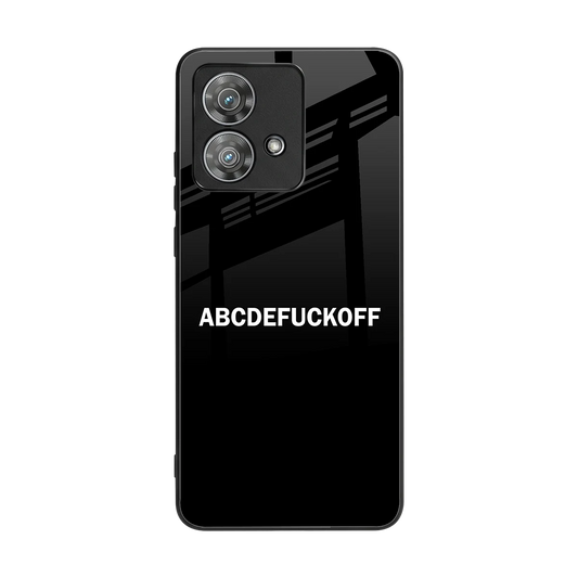 ABCDEFUCKOFF Black back phone cover | glass case for motorola edge 40 neo 5g