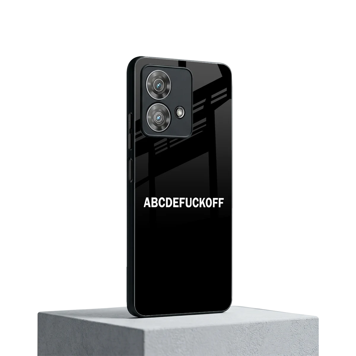 ABCDEFUCKOFF Black motorola edge 40 neo 5g mobile cover | shockproof glass phone case