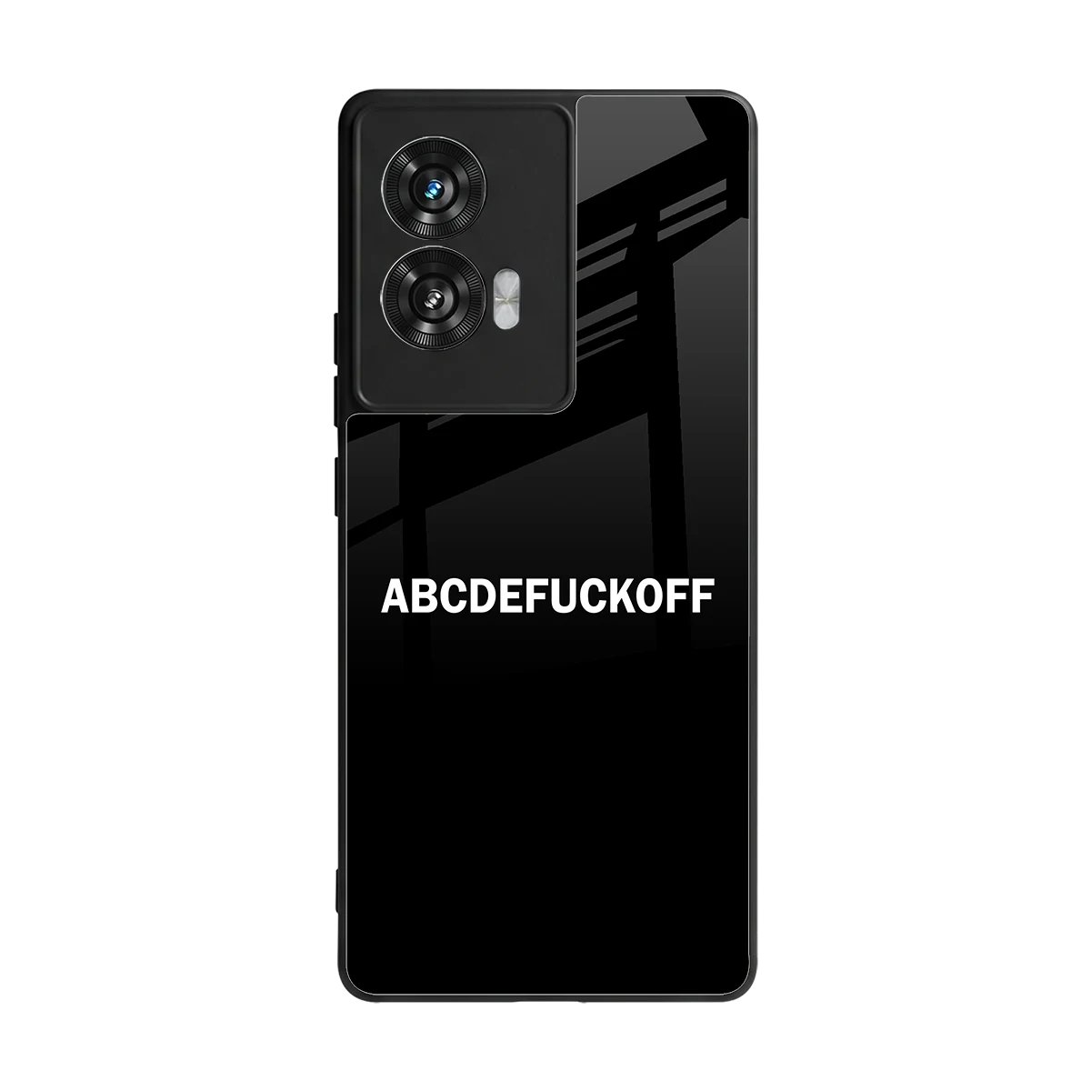 ABCDEFUCKOFF Black back phone cover | glass case for motorola edge 50 fusion