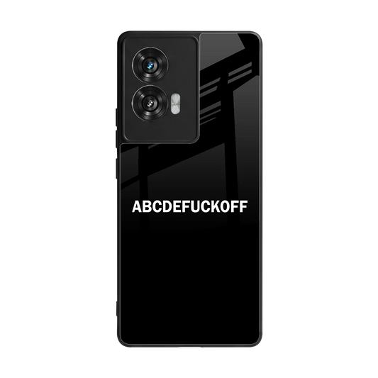 ABCDEFUCKOFF Black back phone cover | glass case for motorola edge 50 fusion