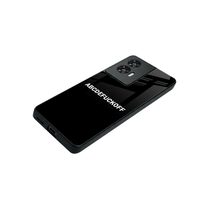 ABCDEFUCKOFF Black stylish phone case for motorola edge 50 fusion | glossy glass and slim fit