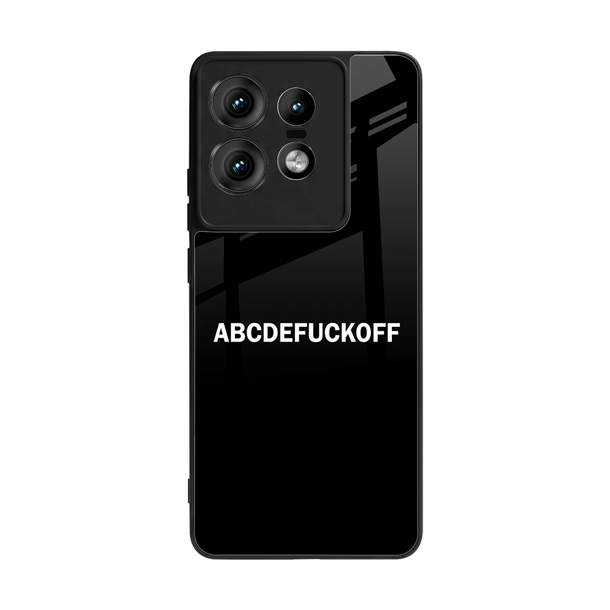 ABCDEFUCKOFF Black back phone cover | glass case for motorola edge 50 pro