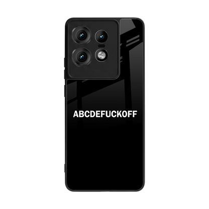 ABCDEFUCKOFF Black back phone cover | glass case for motorola edge 50 pro