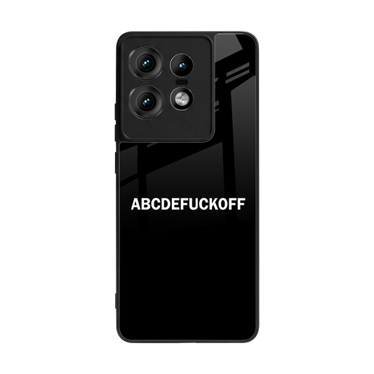 ABCDEFUCKOFF Black back phone cover | glass case for motorola edge 50 pro