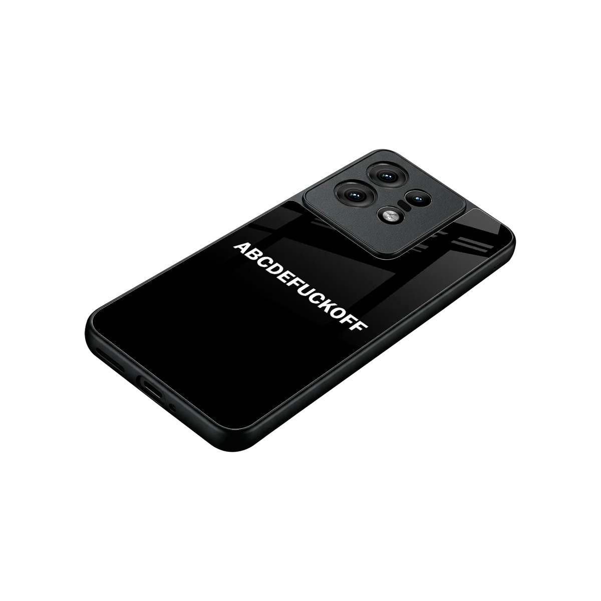 ABCDEFUCKOFF Black stylish phone case for motorola edge 50 pro | glossy glass and slim fit