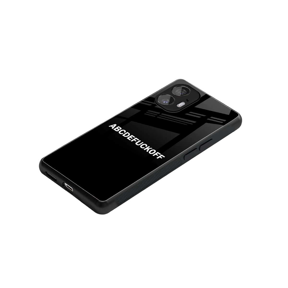 ABCDEFUCKOFF Black stylish phone case for nothing phone 2 | glossy glass and slim fit