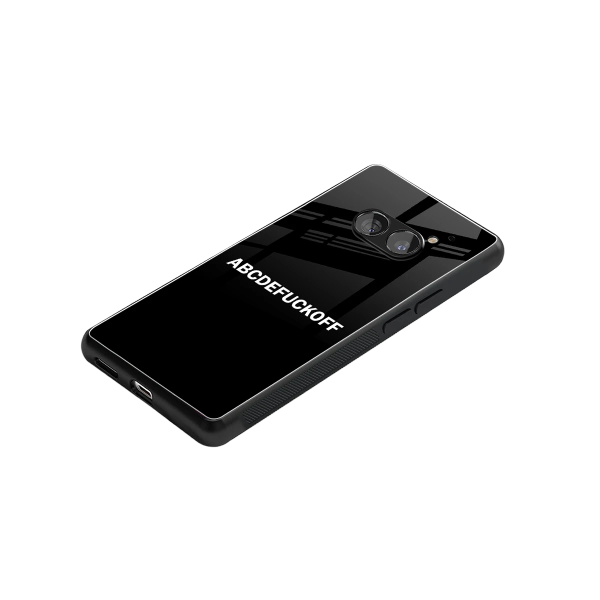 ABCDEFUCKOFF Black stylish phone case for nothing phone 2a | glossy glass and slim fit