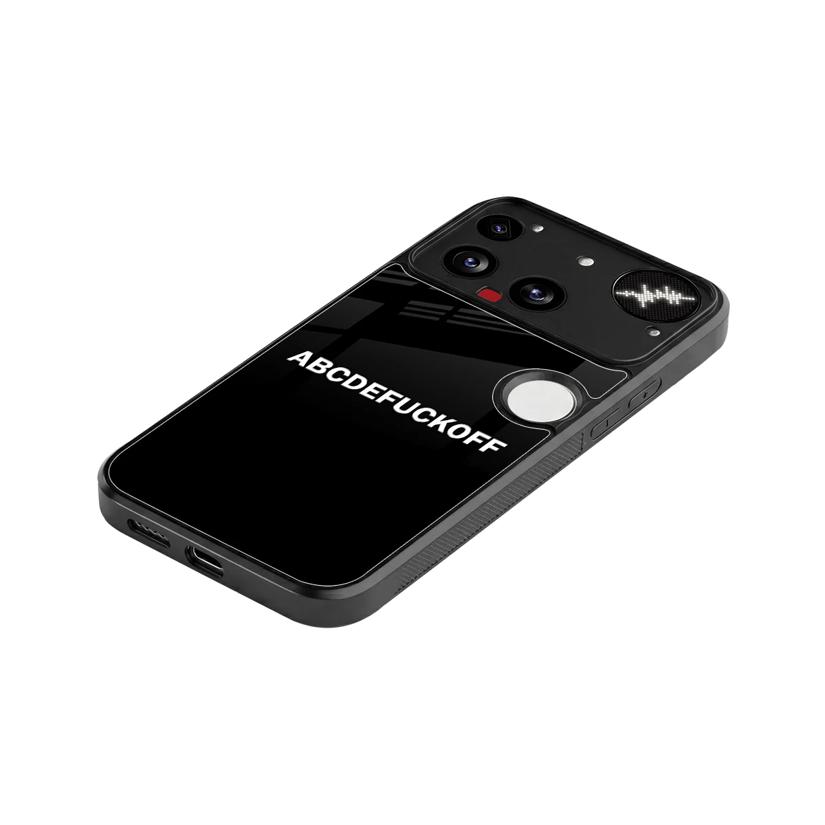 ABCDEFUCKOFF Black stylish phone case for nothing phone 3 | glossy glass and slim fit