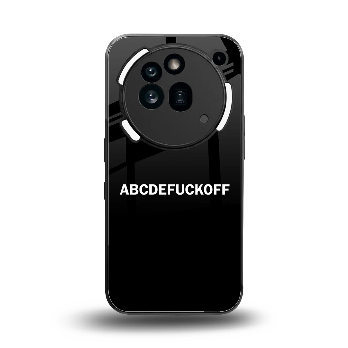 ABCDEFUCKOFF Black back phone cover | glass case for nothing phone 3a pro