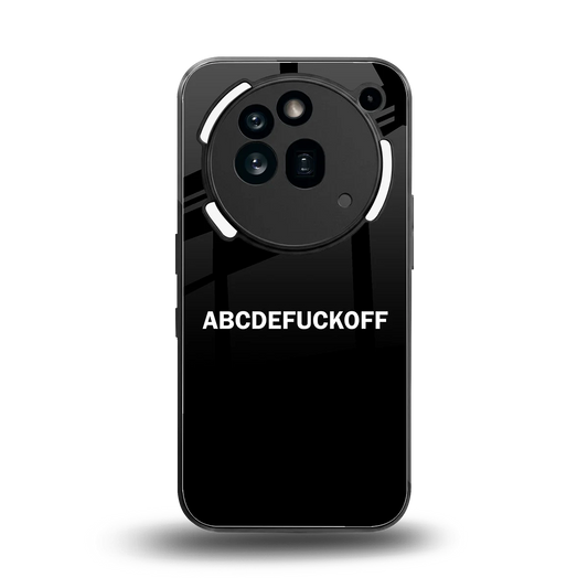 ABCDEFUCKOFF Black back phone cover | glass case for nothing phone 3a pro