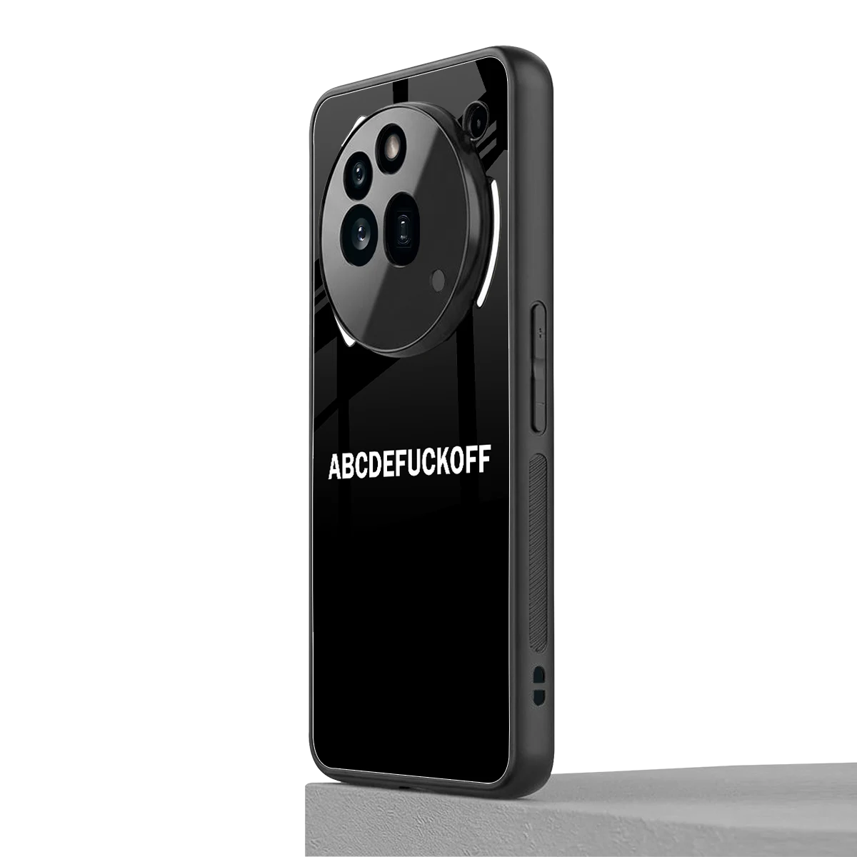 ABCDEFUCKOFF Black nothing phone 3a pro mobile cover | shockproof glass phone case