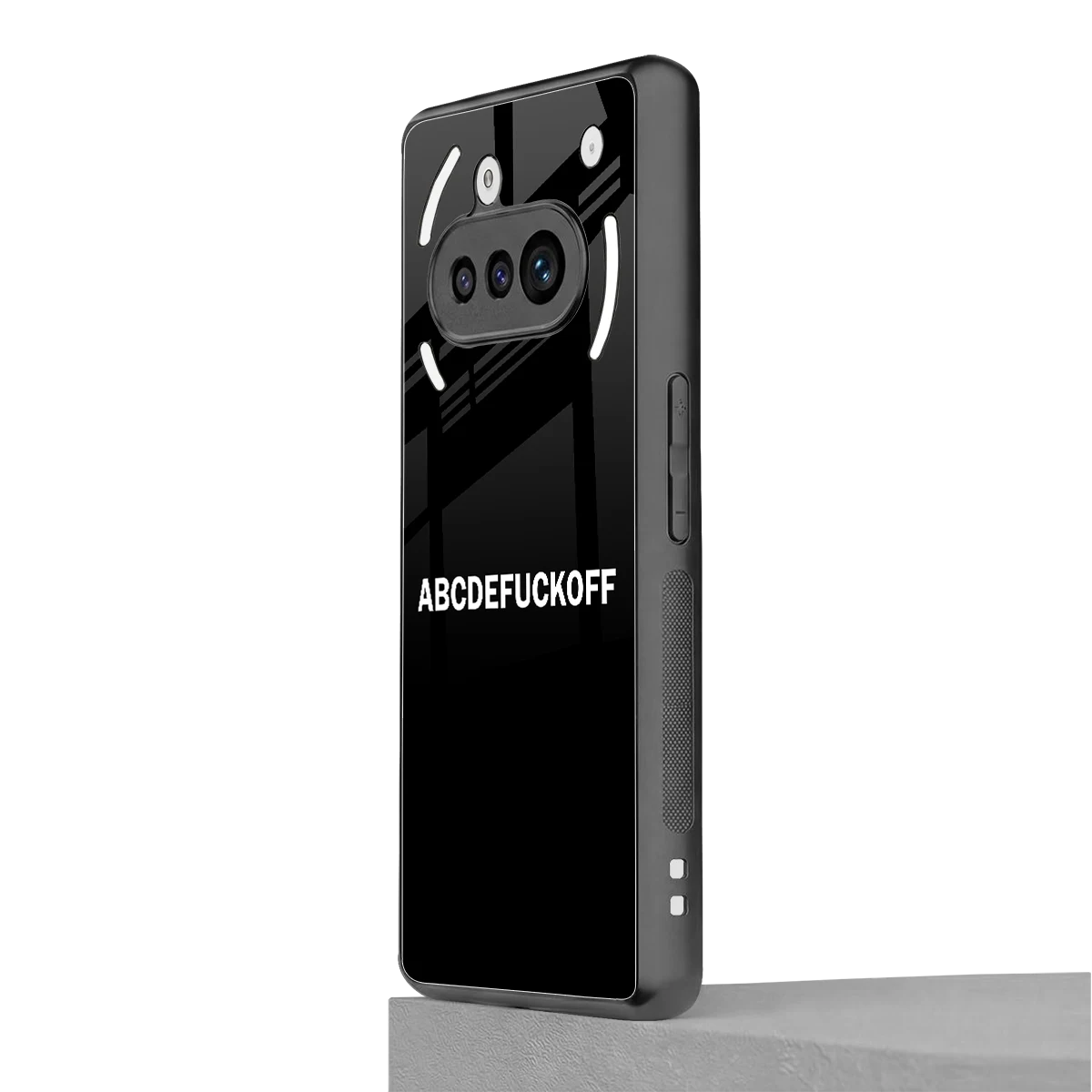 ABCDEFUCKOFF Black nothing phone 3a mobile cover | shockproof glass phone case