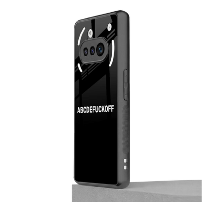 ABCDEFUCKOFF Black nothing phone 3a mobile cover | shockproof glass phone case