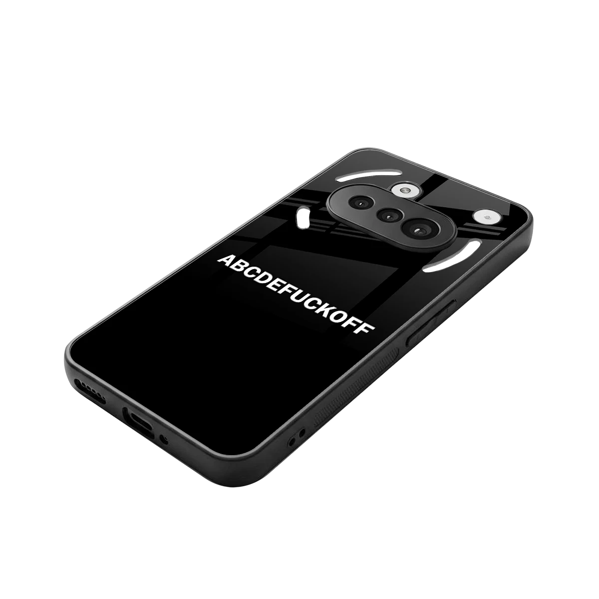 ABCDEFUCKOFF Black stylish phone case for nothing phone 3a | glossy glass and slim fit