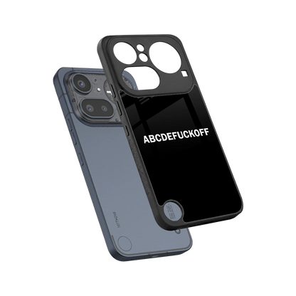ABCDEFUCKOFF Black sleek nothing phone 4a pro cover with tempered glass back and TPU edges