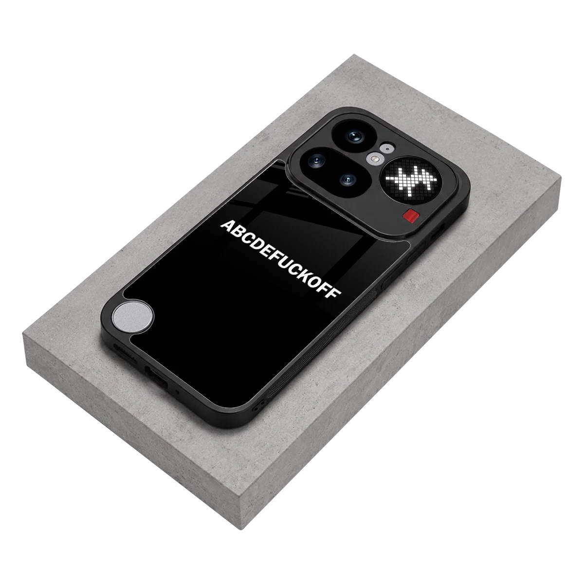 ABCDEFUCKOFF Black stylish phone case for nothing phone 4a pro | glossy glass and slim fit