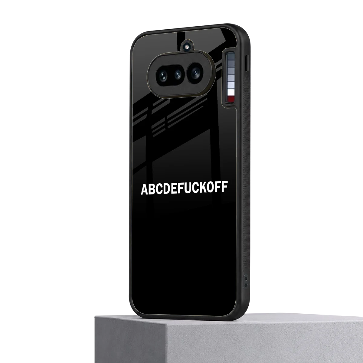 ABCDEFUCKOFF Black nothing phone 4a mobile cover | shockproof glass phone case