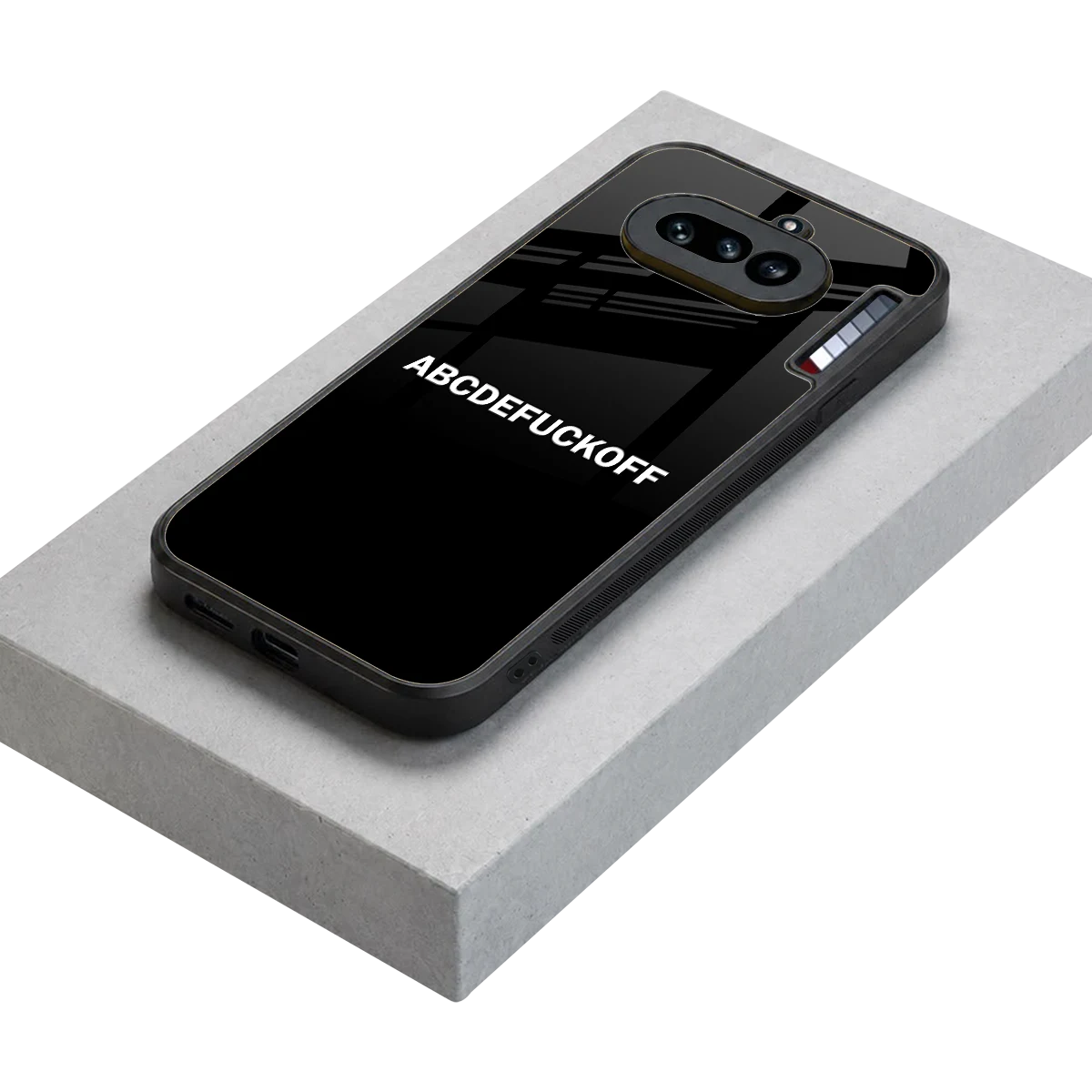 ABCDEFUCKOFF Black stylish phone case for nothing phone 4a | glossy glass and slim fit