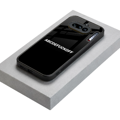 ABCDEFUCKOFF Black stylish phone case for nothing phone 4a | glossy glass and slim fit
