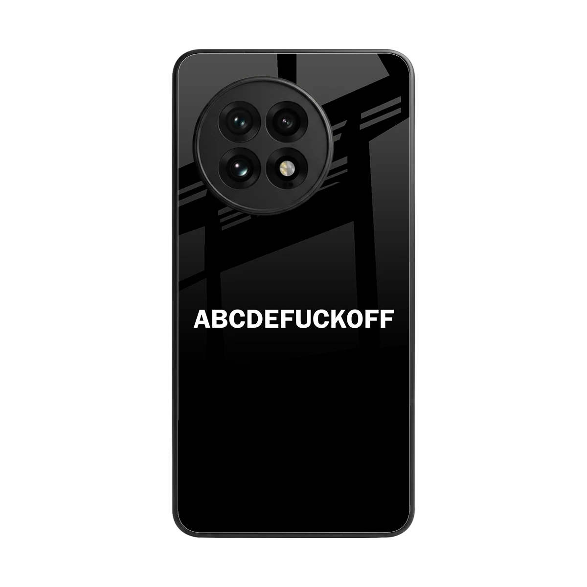 ABCDEFUCKOFF Black back phone cover | glass case for oneplus 13r