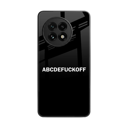 ABCDEFUCKOFF Black back phone cover | glass case for oneplus 13r